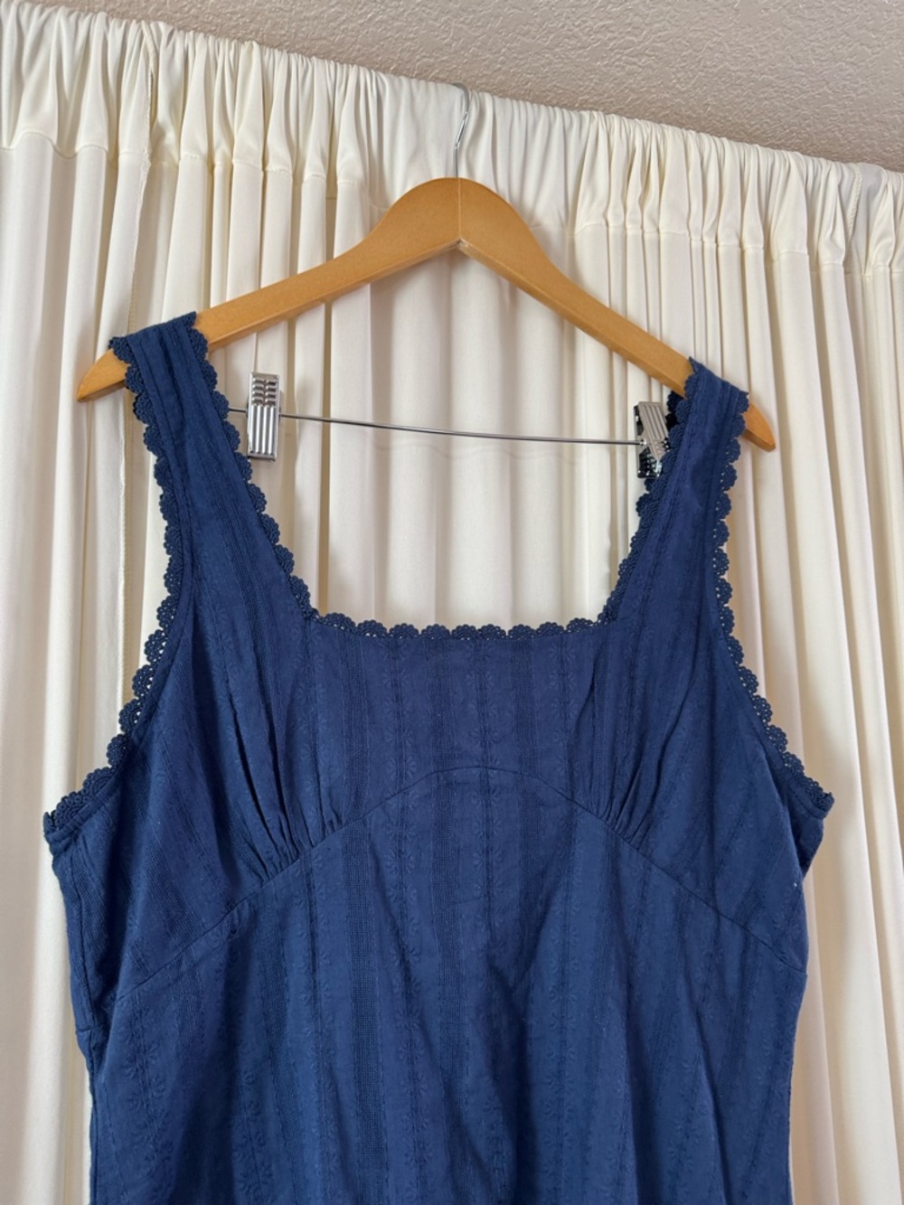 Princess Polly Dasha Mini Dress Navy Scallop Trim Mini Dress Size 12 Spring - Picture 4 of 6